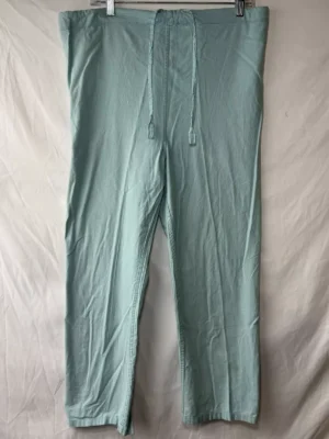 Fashion Pullstring Womens Cotton Straight Relaxed Denim Style Pants Mint Size M