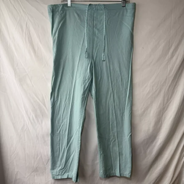 Fashion Pullstring Womens Cotton Straight Relaxed Denim Style Pants Mint Size M