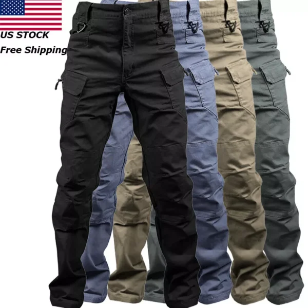 Mens Cargo Pants Work Combat Pants Outdoor Hiking Waterproof Trousers Tactical