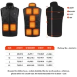 Heated Vest 9 Heating Zones Winter Body Warm Electric USB Jacket Thermal Coat