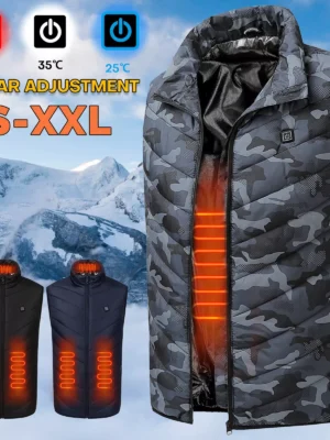 🔥Winter Heated Vest Electric USB Jacket Winter Warm Men Women Body Heating Coat