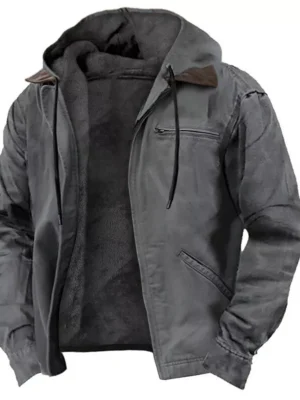 Men's Casual Padded Jacket Winter Warm Hooded Soft Comfort Coat Thick Jacket Top