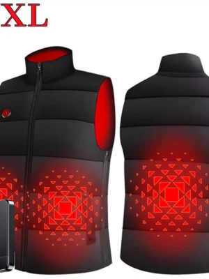 Heated Vest Body Warm Electric USB Jacket Men Women Thermal Heating Coat Battery