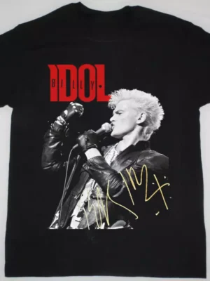 Popular Billy Idol Signature Short Sleeve Cotton Black All Size S-234XL Shirt