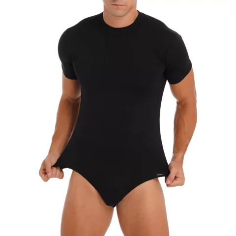 Men's Short Sleeve Leotard Jumpsuit Singlet Leotard Underwear Wrestling Bodysuit