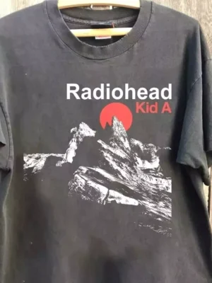 90s Radiohead Band Shirt, Radiohead Kid A  Unisex Charcoal T-shirt Size S-5XL