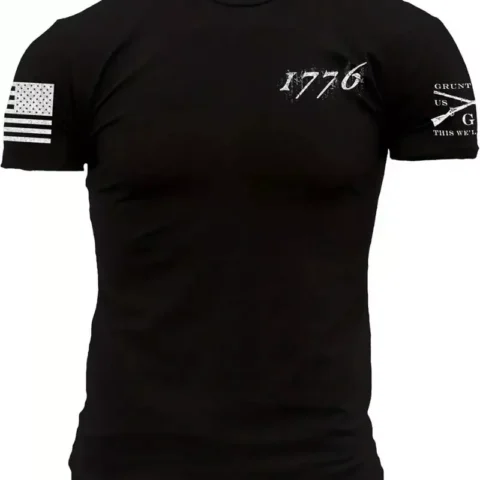 Grunt Style Men's Black 1776 Short Sleeve Tee Shirt Size